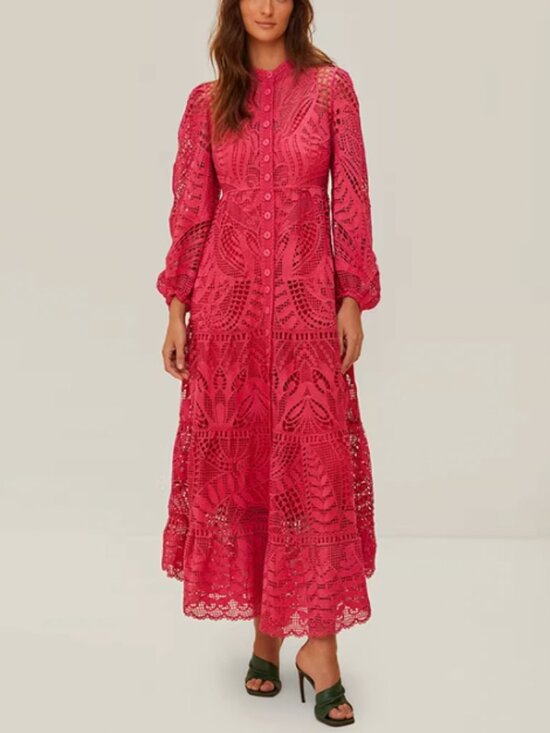 FARM Rio Dresses & Skirts - BEST FARM Rio Pink Guipire Maxi Dress XS/M Vacation Cocktail Party